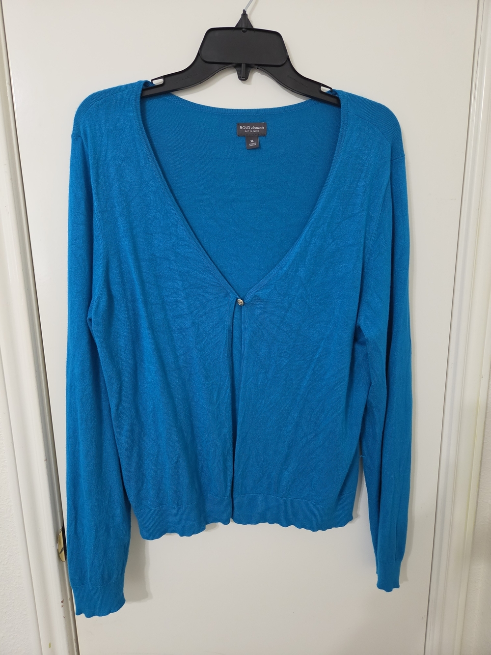 BOLD elements Women’s Bright Teal V-Neck Lightweight Cardigan